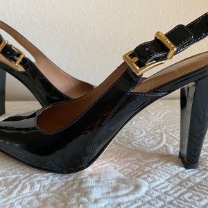 Navy Blue Patent Leather Heels